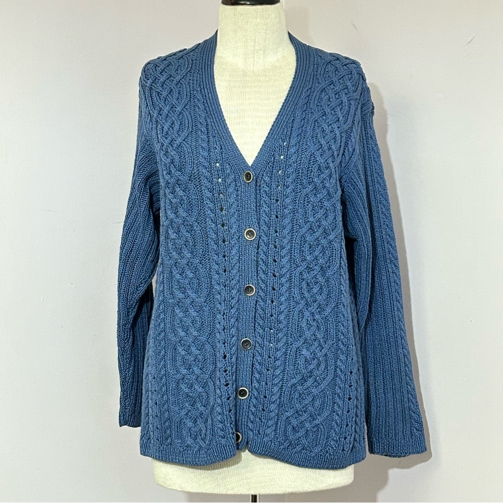 Vintage Jaeger Heavyweight Cotton Cable Knit Sweater